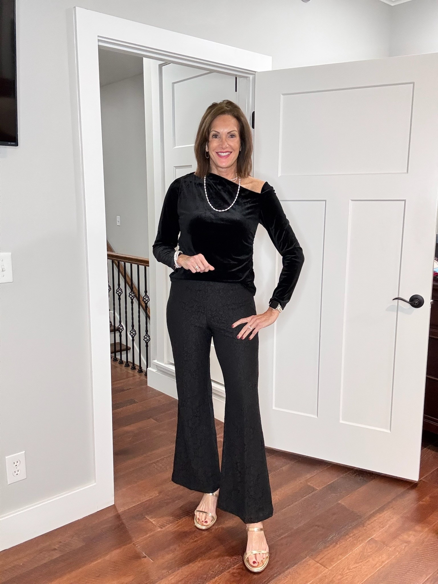 Chic holiday date night outfit - Large lace pants - size 8 
Women’s fashion, outfit inspo, outfit ideas, what to wear for, fashion over 40, fashion over 50, winter outfit ideas, winter fashion, winter styles, winter outfits, winter outfit inspo, holiday styles, holiday outfits, holiday outfit inspo, holiday fashion, trending fashion, chic style

#LTKHoliday #LTKOver40 #LTKootd