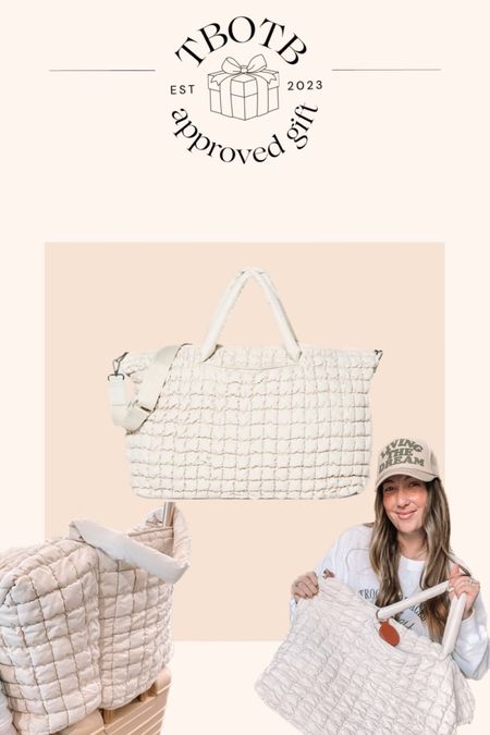 My favorite travel duffle bag is back in stock!! Perfect gift for travel, new moms, and neutral aesthetic girls  

#LTKHoliday #LTKtravel #LTKGiftGuide