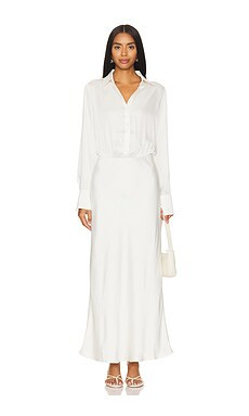 Favorite Daughter Take Me Seriously Long Dress in Ivory from Revolve.com | Revolve Clothing (Global)