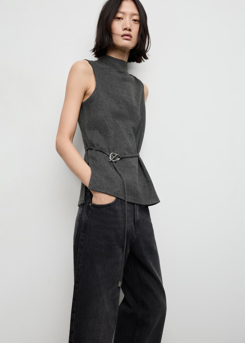 Turtleneck top with belt - Women | MANGO USA | Mango (US/MX/AU)