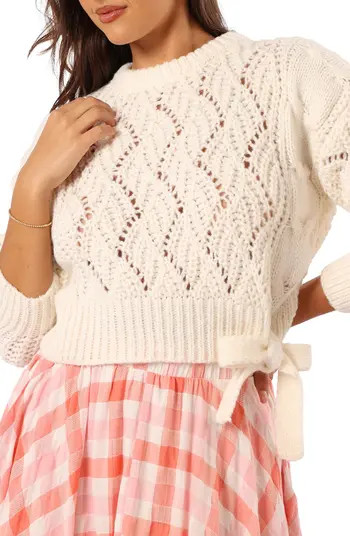 Petal & Pup Birdie Open Stitch Side Tie Sweater | Nordstrom | Nordstrom