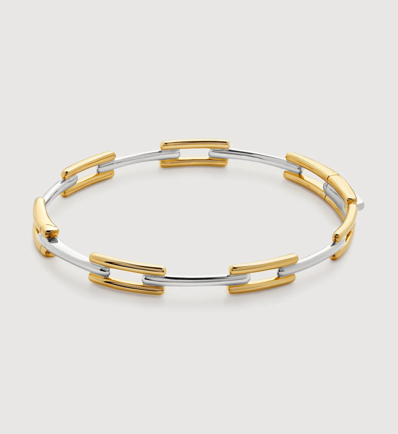 Signature Link Mixed Metal Slim Bangle | Monica Vinader (Global)