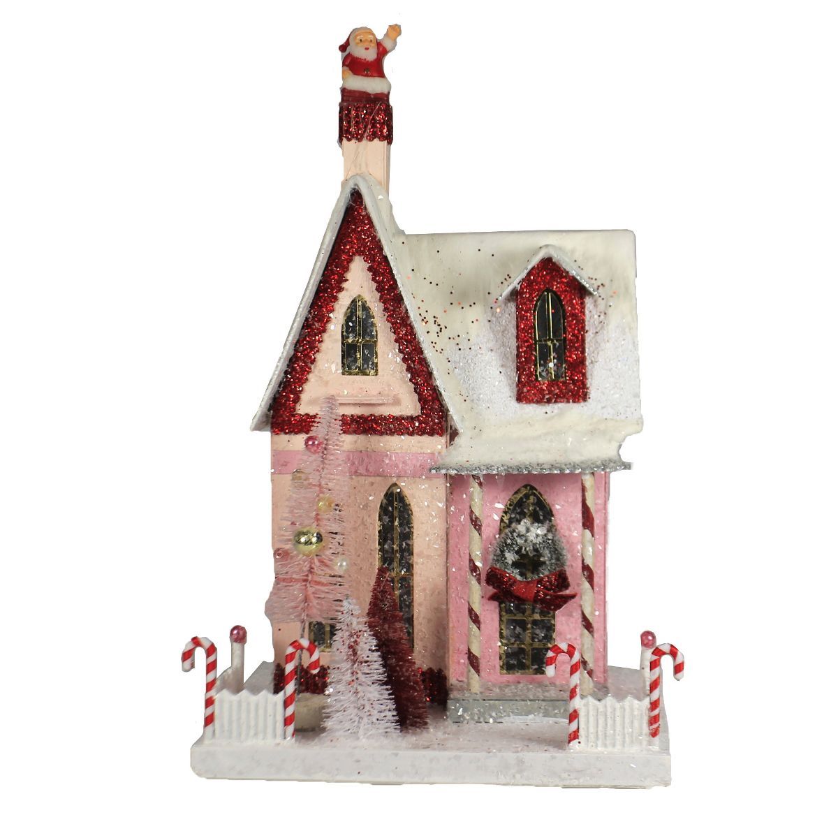 Cody Foster Christmas Candy Cane Cottage  -  1 House 14.00 Inches -  Village Light Up Putz Retro ... | Target