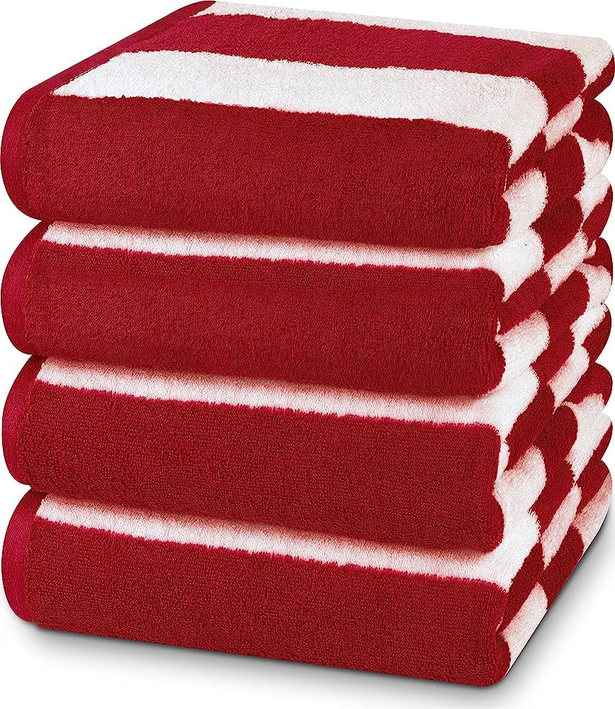 Utopia Towels [4 Pack Cabana Stripe Beach Towel, (30 x 60 Inches) Oversized 100% Ring Spun Cotton... | Amazon (US)