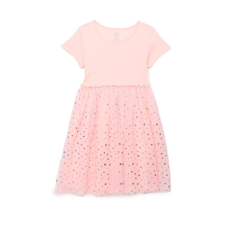 Wonder Nation Girls Short Sleeve Tutu Dress, Sizes 4-18 & Plus - Walmart.com | Walmart (US)