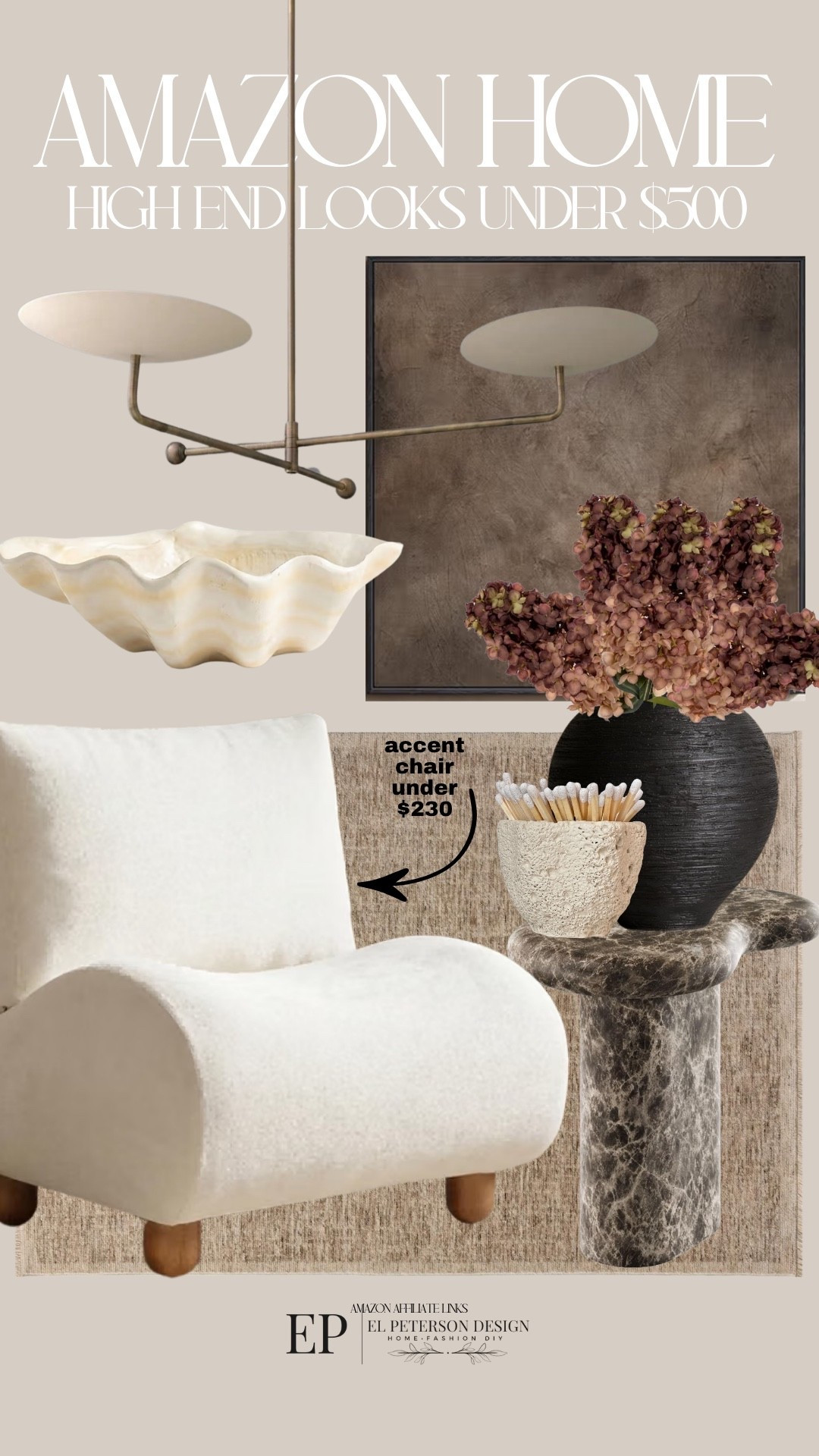 Amazon
Accent chair
Vase
Stem
Bowl
Pendant light
Side table

#LTKHome