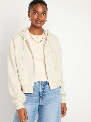 Cropped Fleece Zip Hoodie for Women | Old Navy (US)