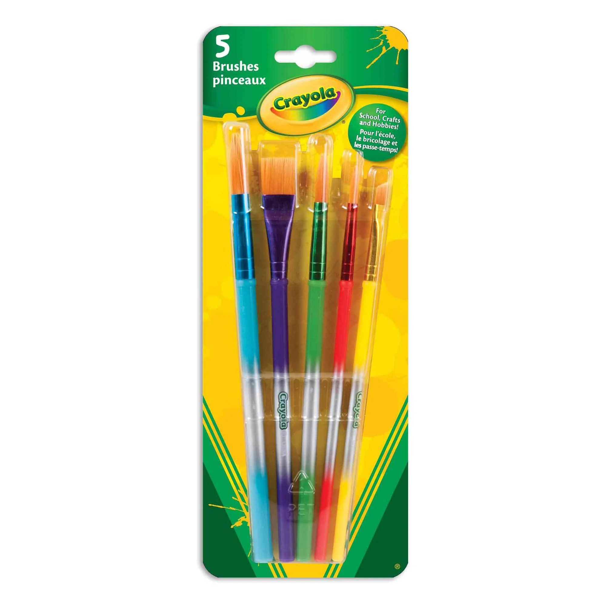 Crayola Paintbrush Set, 5 Paint Brush Styles, School Supplies, Kindergarten Supplies, Kids Paint ... | Walmart (US)