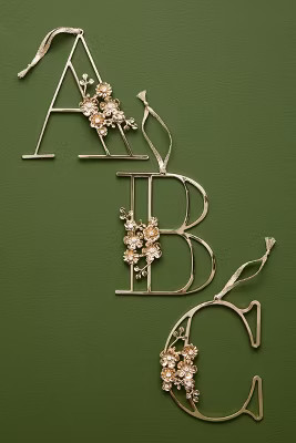 Floral Monogram Ornament | Anthropologie (US)