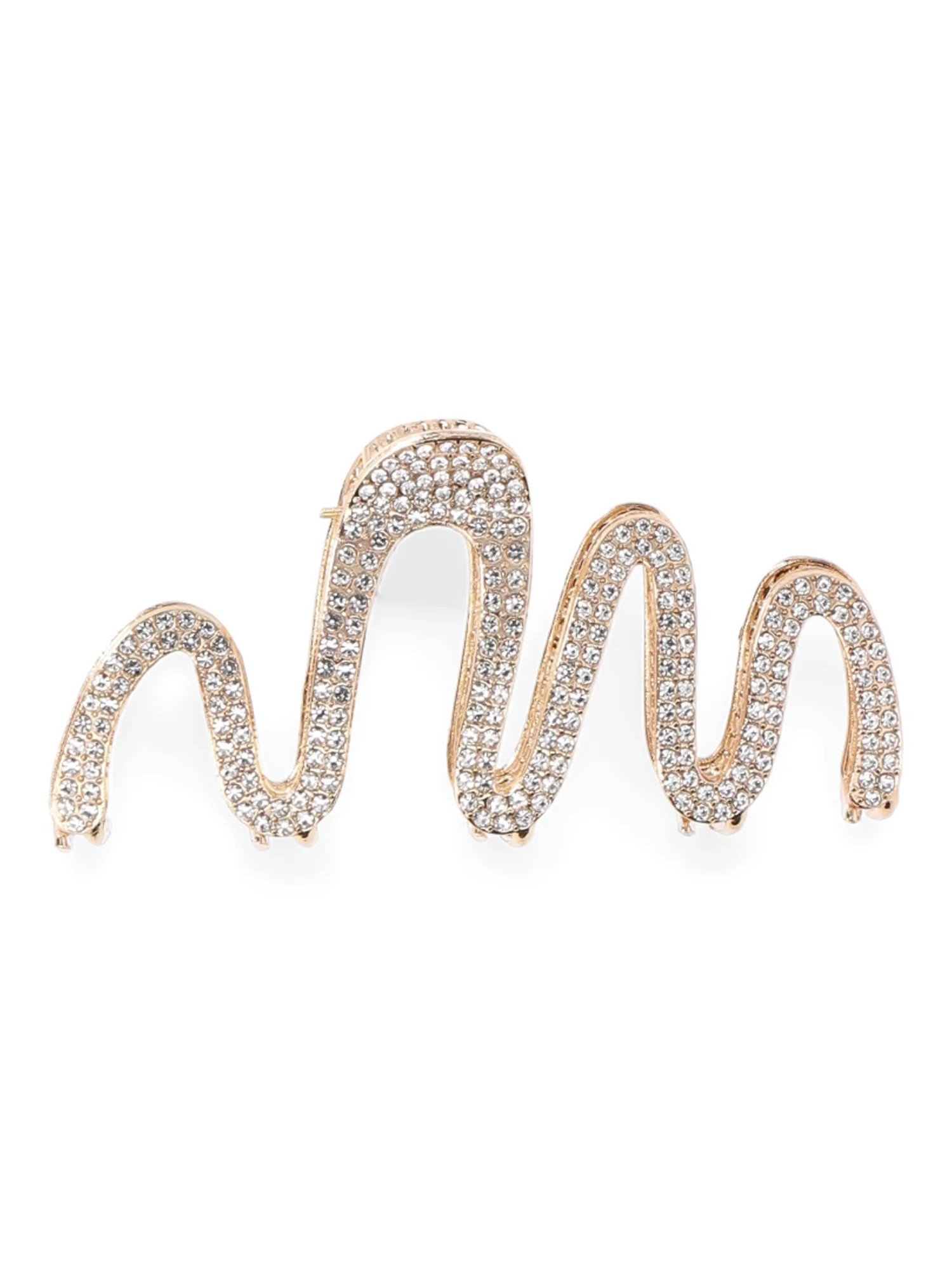 Time and Tru Women's Gold Tone Swirl Hair Claw Clip with Rhinestones, Gold | Walmart (US)