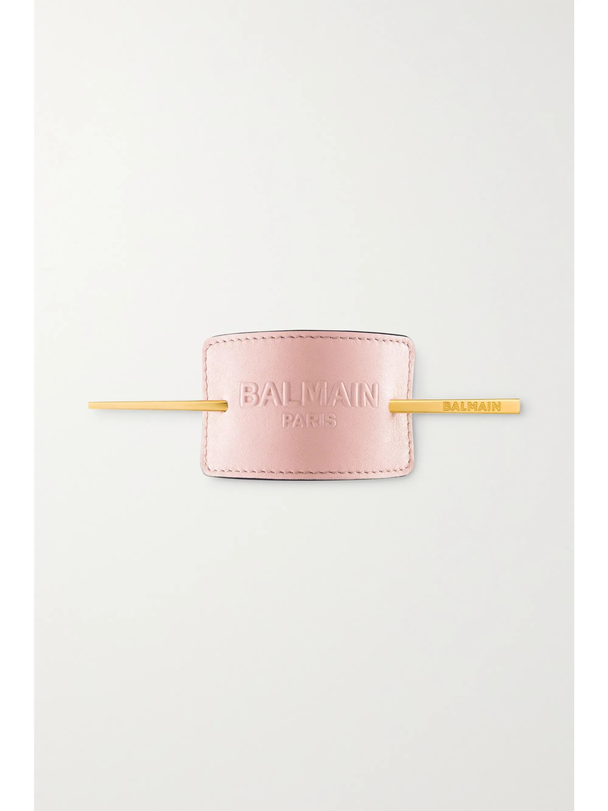 Baby pink Gold-plated and embossed leather hair pin - Baby-pink | Balmain Paris Hair Couture | NE... | NET-A-PORTER (US)