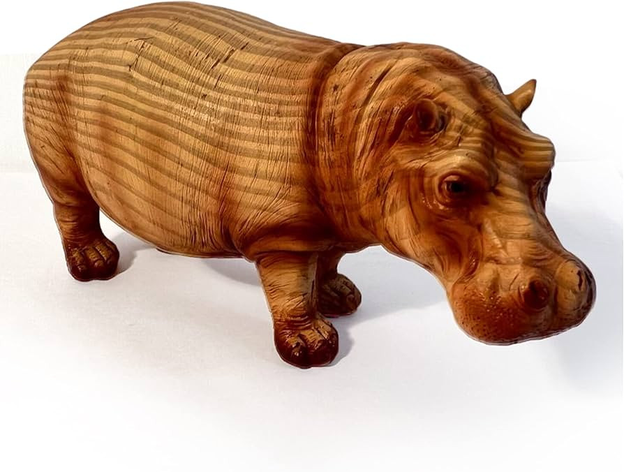 HIPPOPOTOMOUS IN WOOD EFFECT RESIN |Ornaments for The Home | Home Accessories | Hippo Lover Gift ... | Amazon (UK)