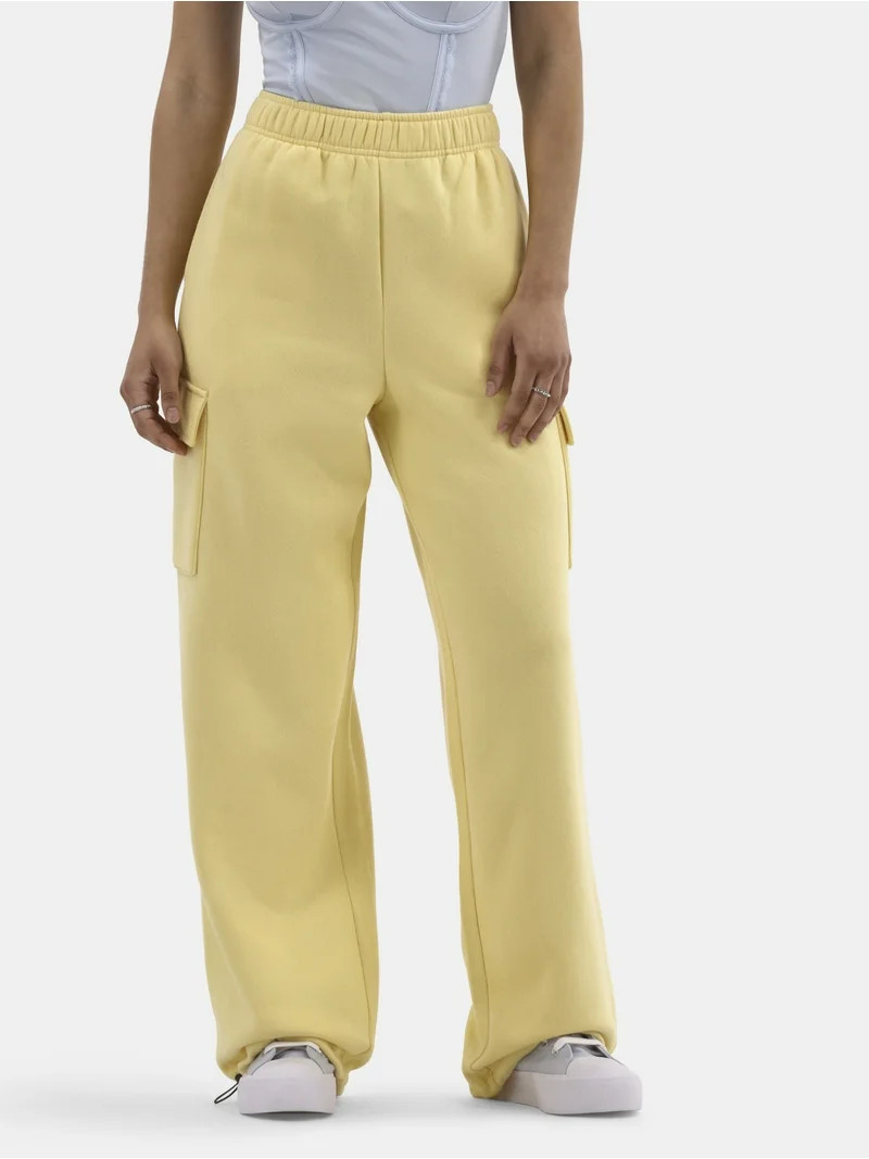 No Boundaries Soft Fleece Cargo Jogger Sweatpants, 29" Inseam, Women’s | Walmart (US)