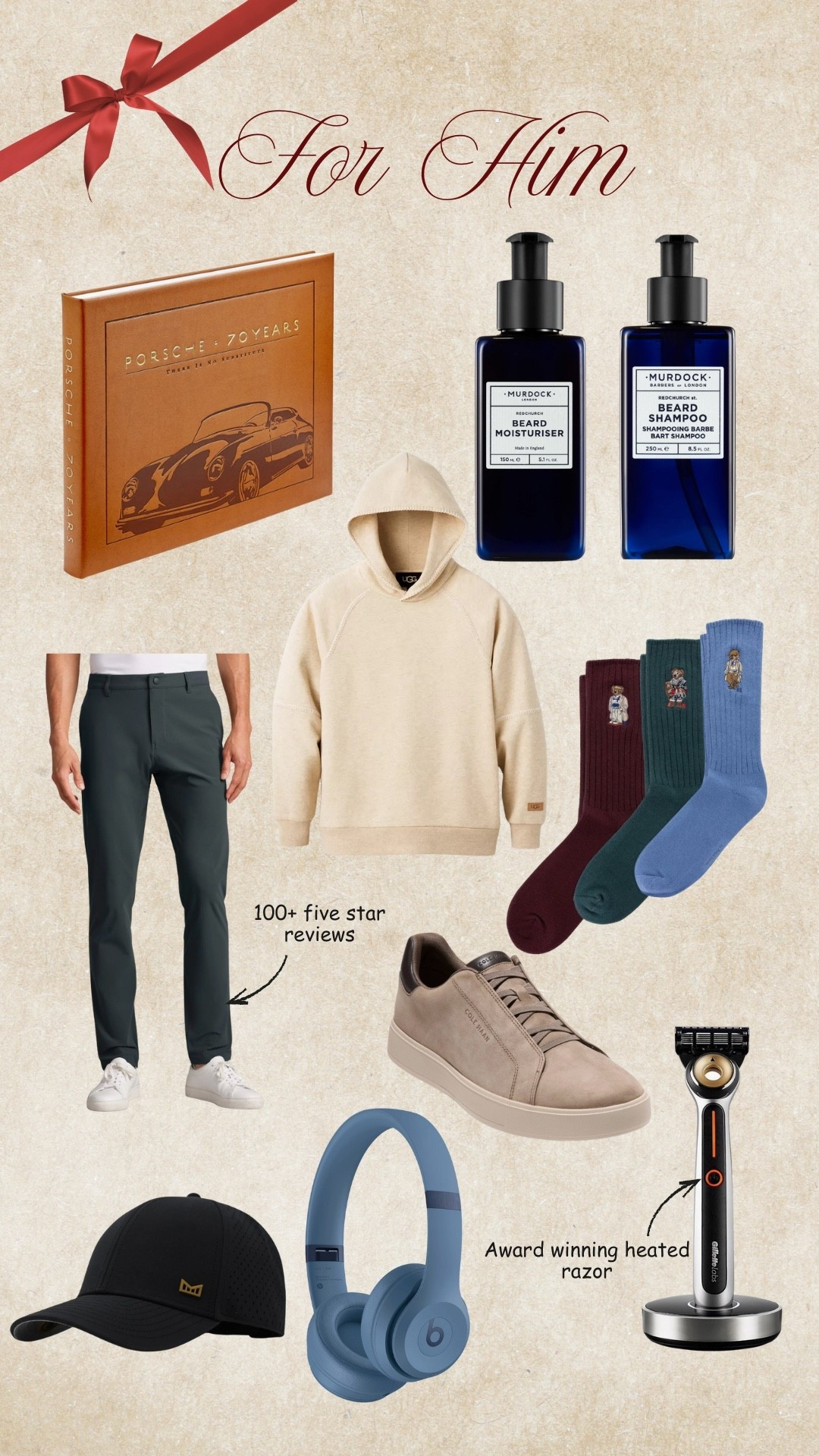 Gifts for Him that he’ll actually use 🎁

Heated razor, Porsche book, beard oil, Ralph Lauren socks, etc.

#giftideasforhim #giftsforhusband #giftsforboyfriend #menschristmasgifts #giftguide2025

#LTKGiftGuide #LTKHoliday
