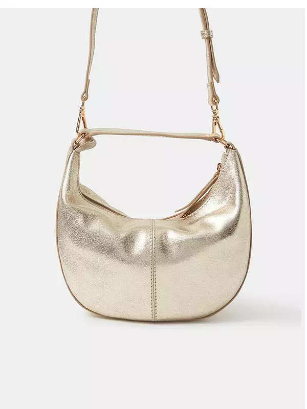 Accessorize Suede Handheld Moon Bag - Gold | Very (UK)