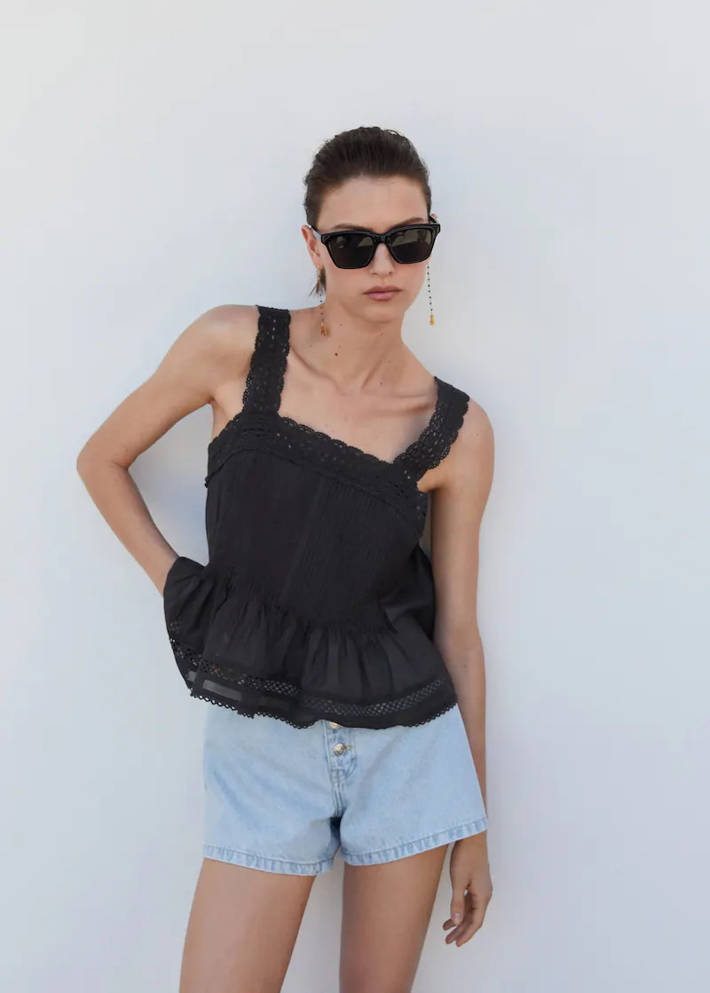 Decorative embroidery top | MANGO (US)