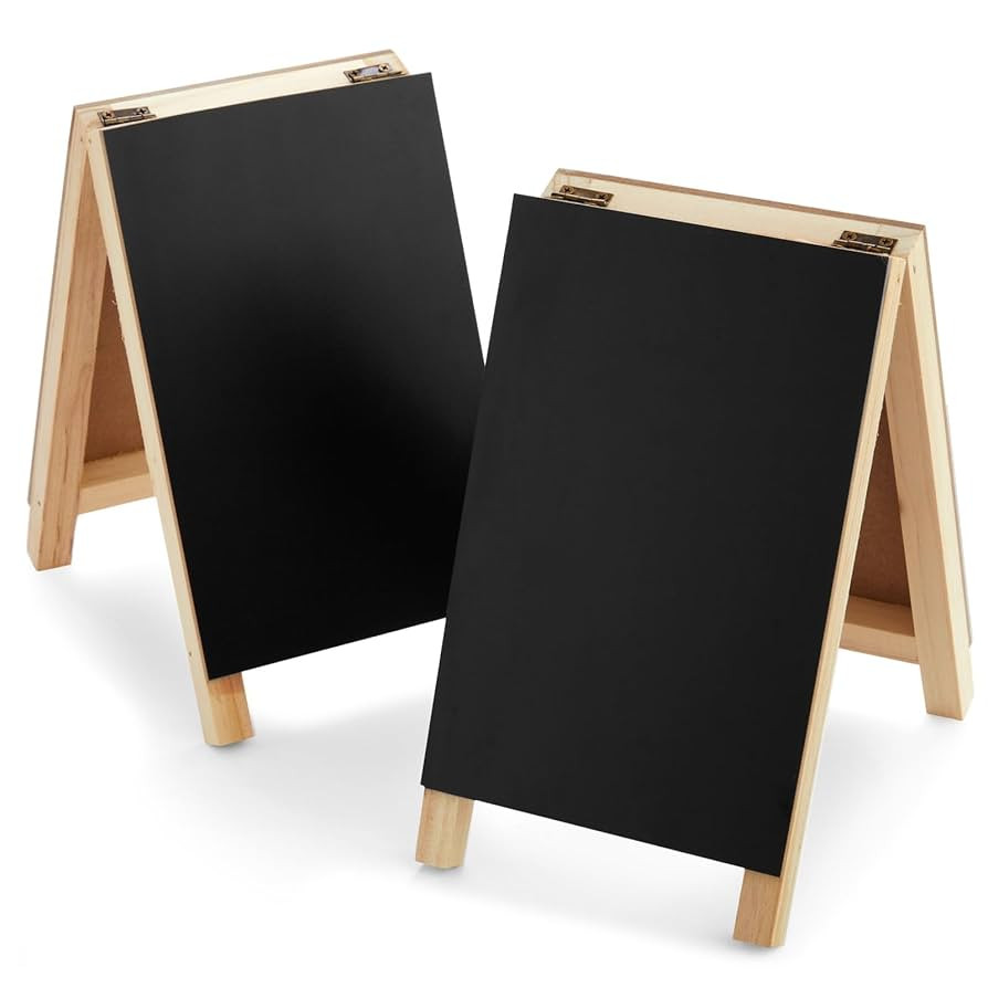 2 Pack Mini Chalkboard Easel Signs for Tabletop Decorations, Restaurant Food Display, Message Boa... | Amazon (US)