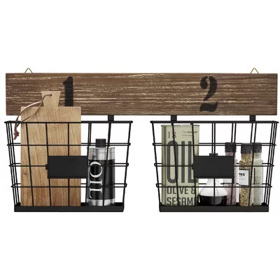 Moncrief Hanging Double Wall Storage with Wall Baskets | Wayfair North America