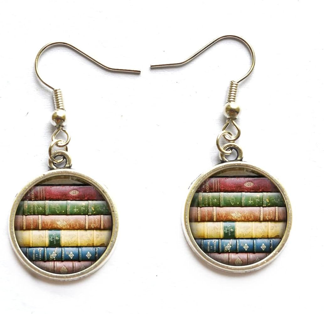 Book Stack Earrings, Library Gifts Earrings, Book Geek, Book Jewelry, Stack of Books, Reader, Wri... | Amazon (US)