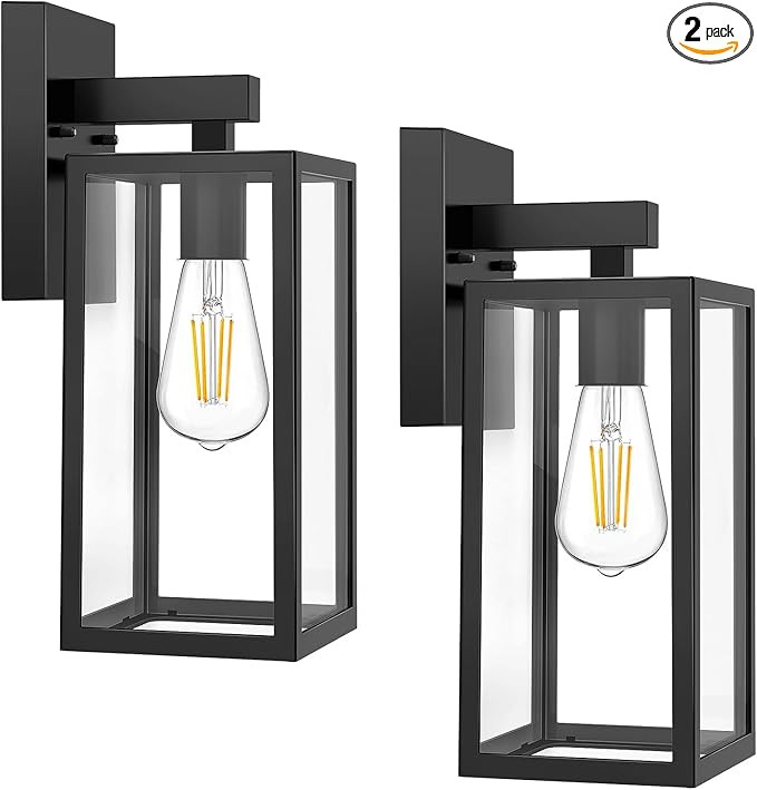 MAXvolador Outdoor Wall Sconce, Exterior Waterproof Wall Lantern Light Fixtures, Black Porch Ligh... | Amazon (US)