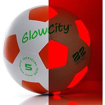 GlowCity Glow in The Dark Soccer Ball- Light Up, Indoor or Outdoor Soccer Balls with 2 LED Lights... | Amazon (US)
