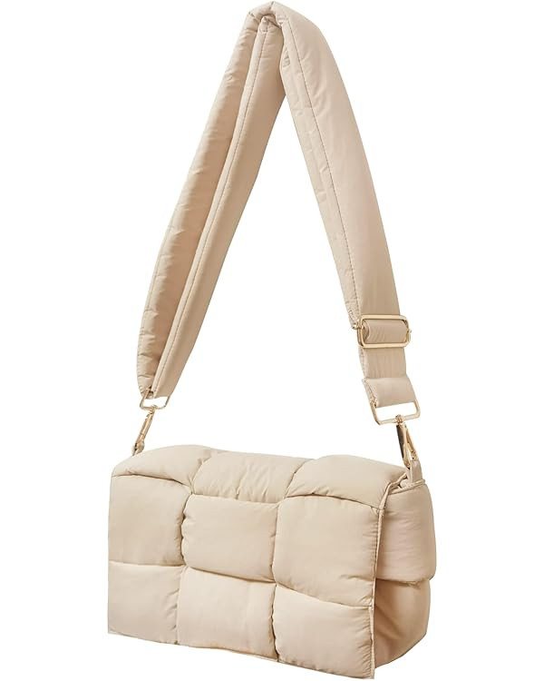 NAARIIAN Puffer shoulder bag Nylon padded woven handbag designer crossbody dupes women down purse | Amazon (US)