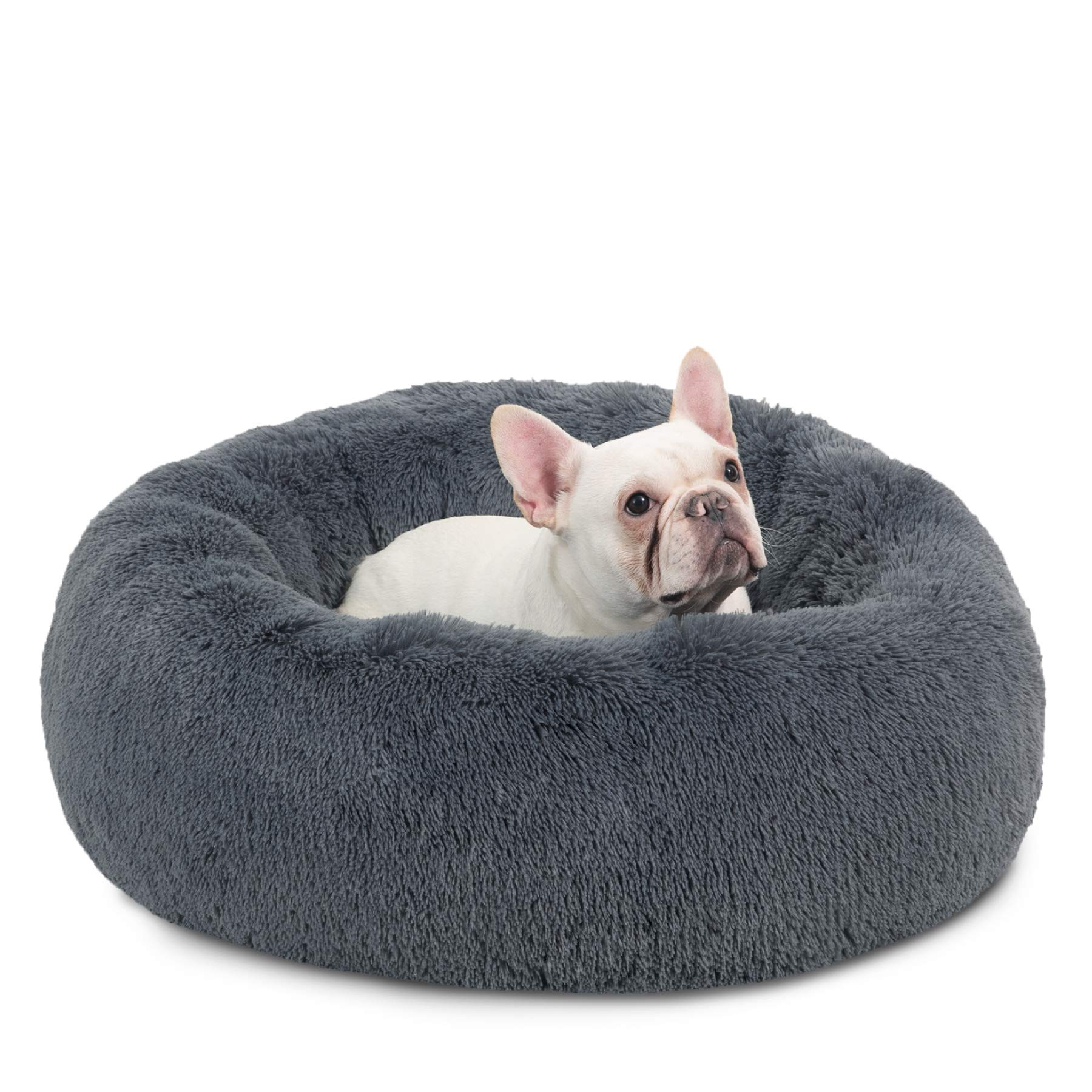 Bedsure Calming Dog Beds for Small Medium Large Dogs - Round Donut Washable Dog Bed, Anti-Slip Faux  | Amazon (US)