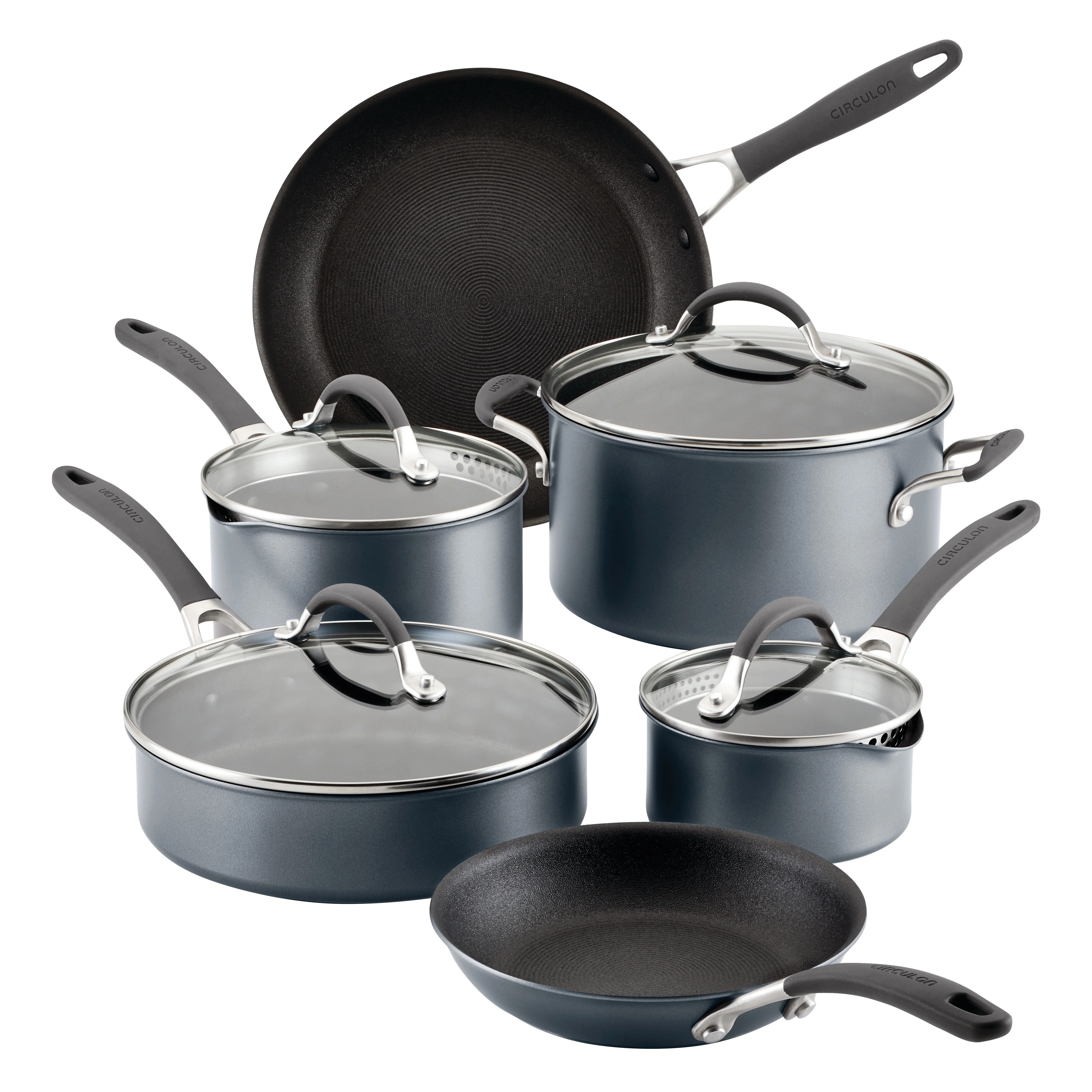 Circulon A1 Scratch Defense 10 Piece Nonstick Aluminum Pot and Pan Set, Cast Stainless Steel | Walmart (US)