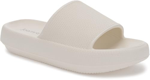 Joomra House Slippers for Women Mens Foam Pillow Shower Bath Bathroom Home Platform Sandals Slipers Cushion Cloud Slides for Ladies Female Male Sandles Beige 39-40 | Amazon (US)