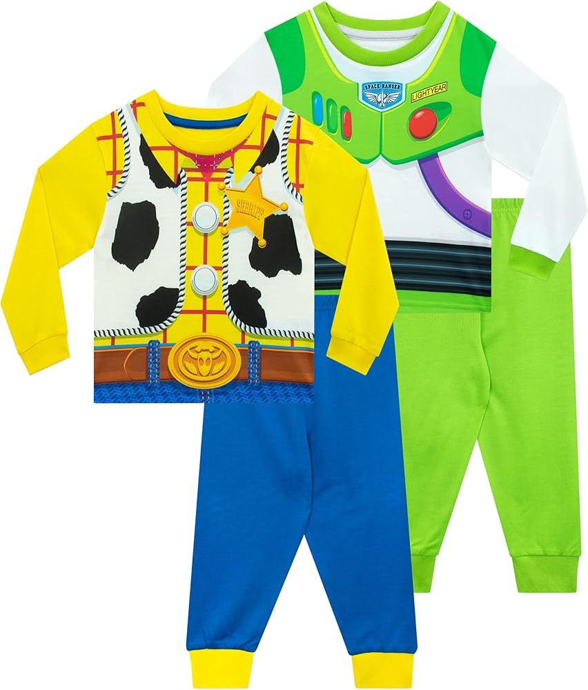 Disney Pajamas | Buzz Lightyear & Woody Boys' Sleepwear | 2 Pack Long Sleeve Boys Pajamas | Toy S... | Amazon (US)
