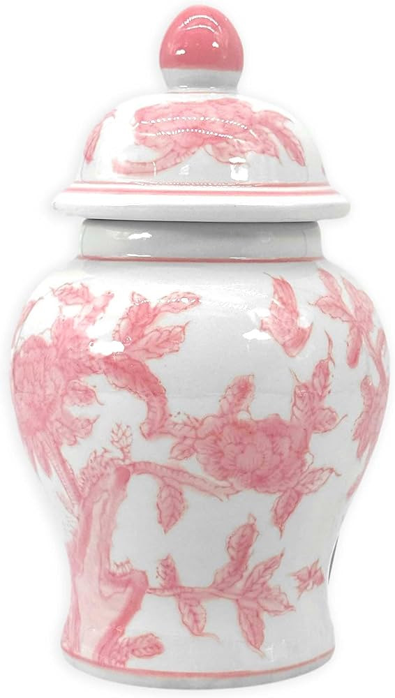 8" Ceramic Ginger Jar w/Lid - Classic Chinese Style Porcelain Jar Tea Storage for Home Decor Deco... | Amazon (US)