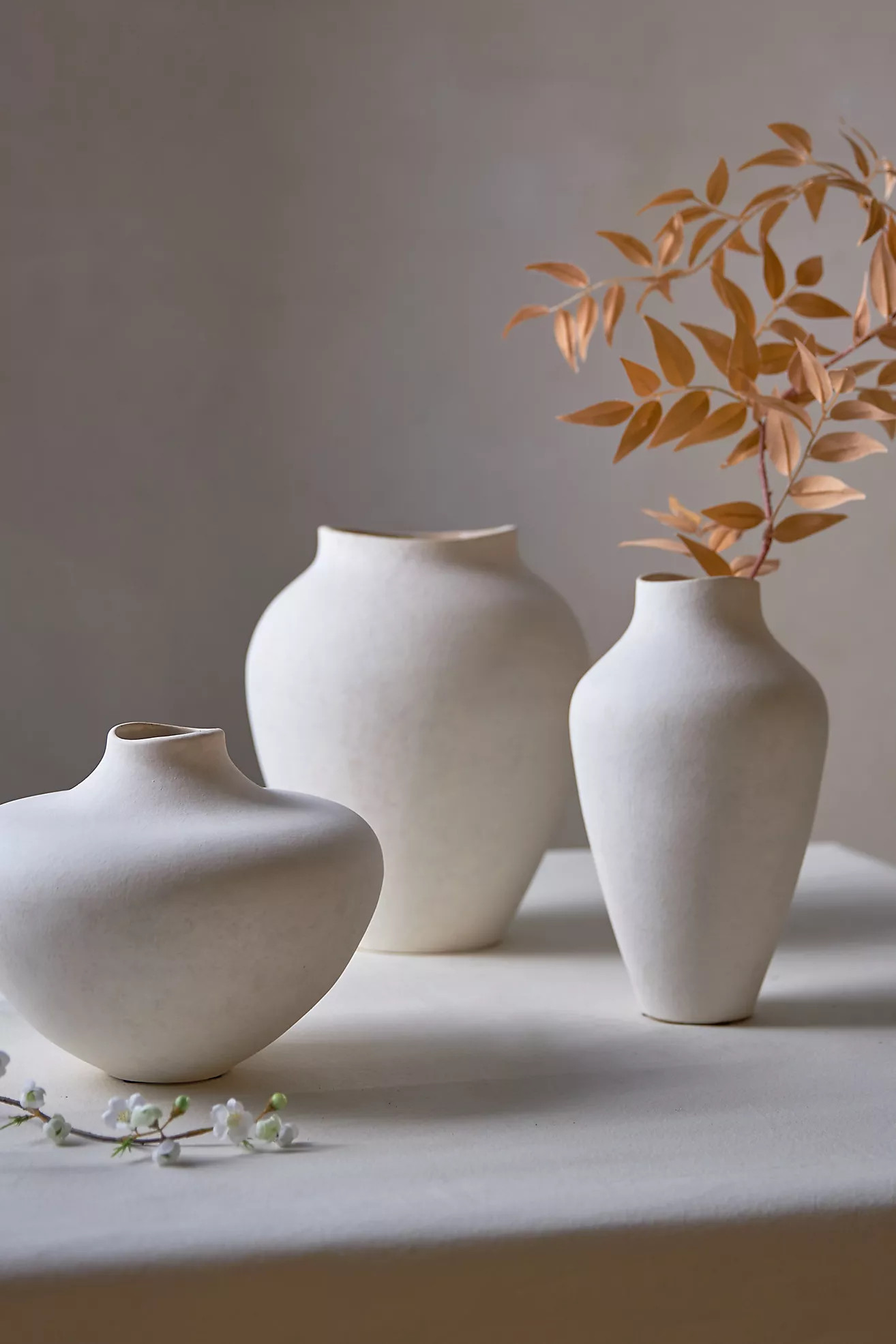 Organic Ceramic Vase, Tall Neutral | Anthropologie (US)