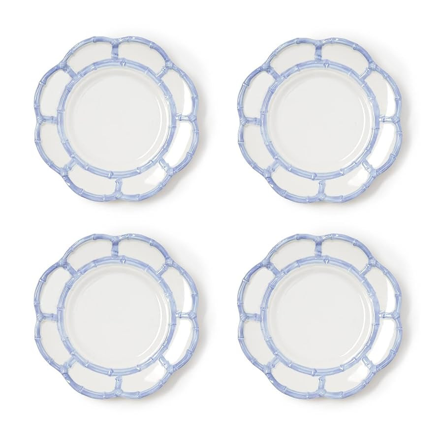 Two's Company French Blue Bamboo Touch Salad Plates, 8.75-Inch, Set of 4 | Amazon (US)