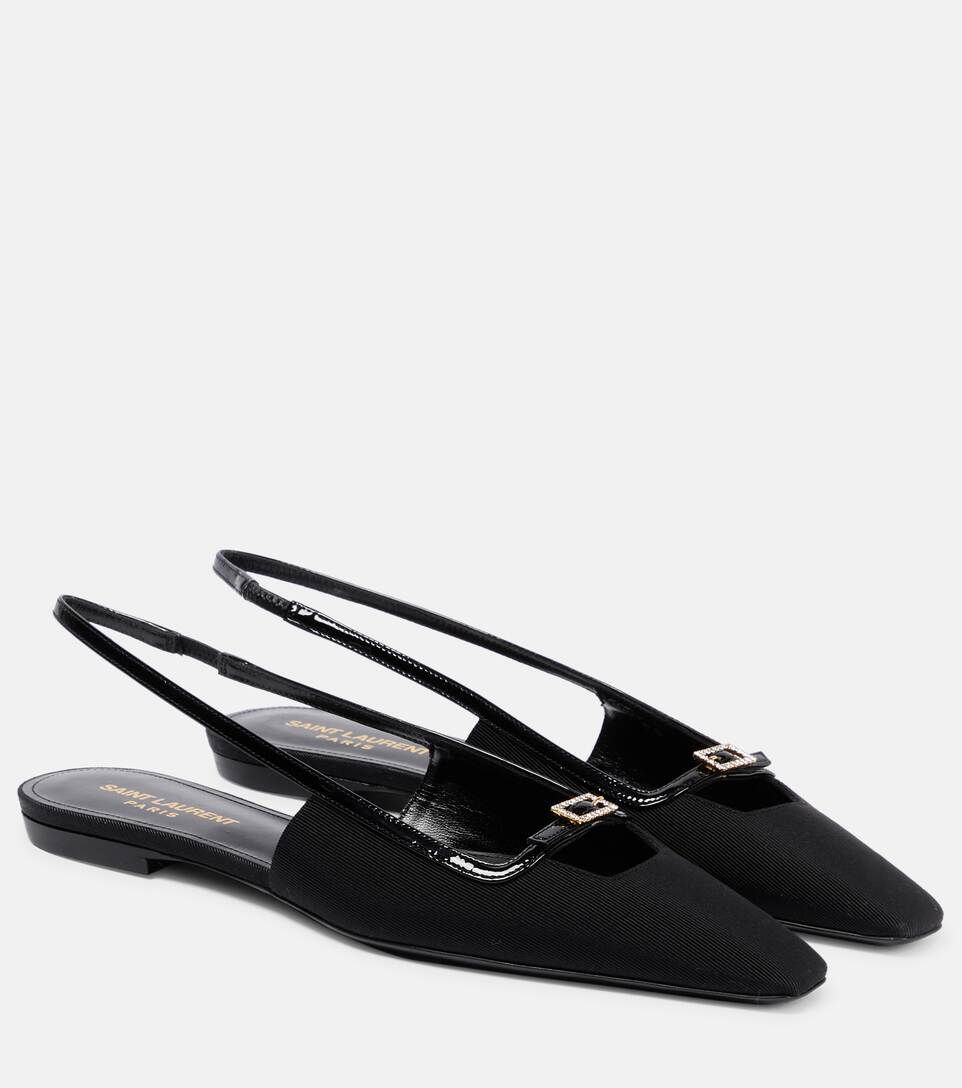 Blade leather-trimmed slingback flats | Mytheresa (INTL)