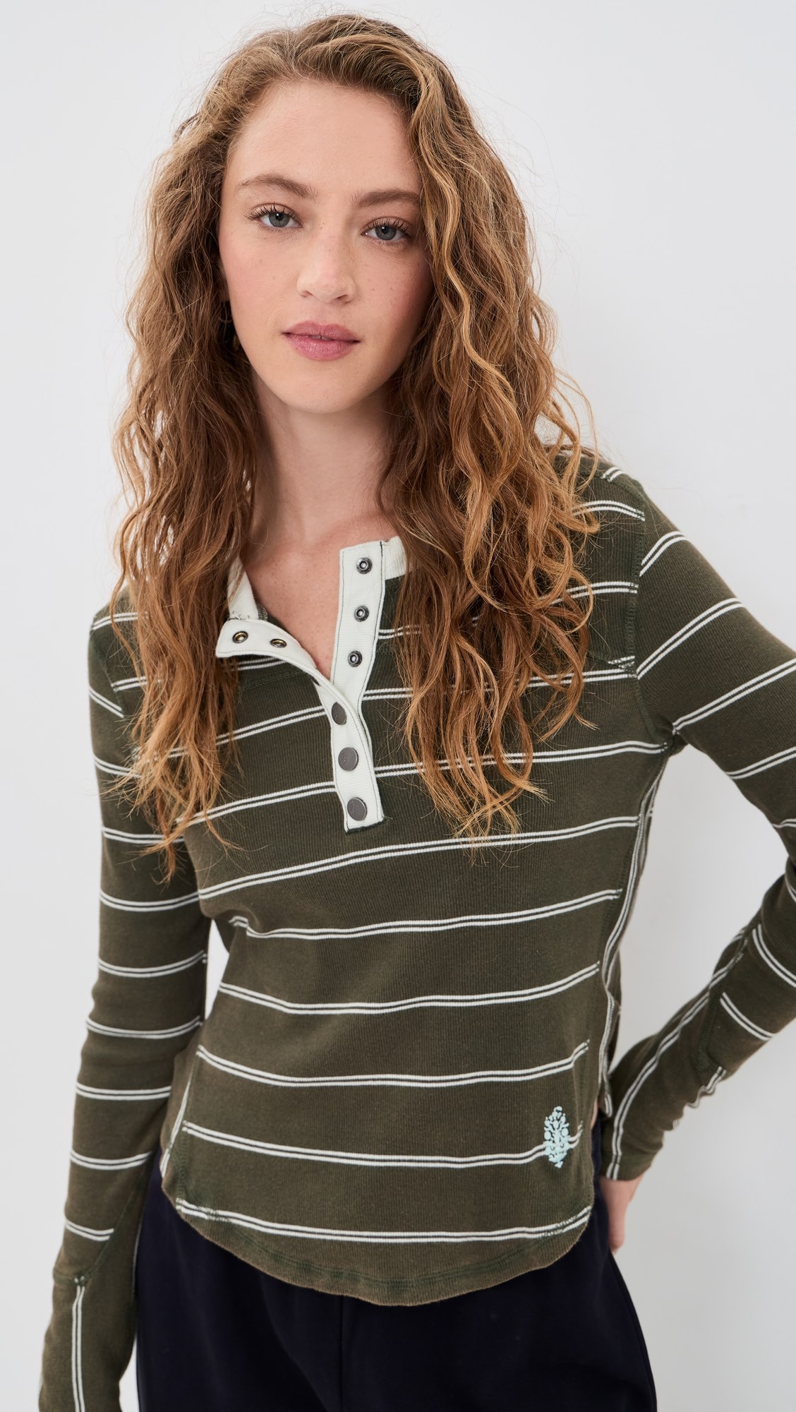 FP Movement Cool Down Crew Stripe Henley | Shopbop | Shopbop