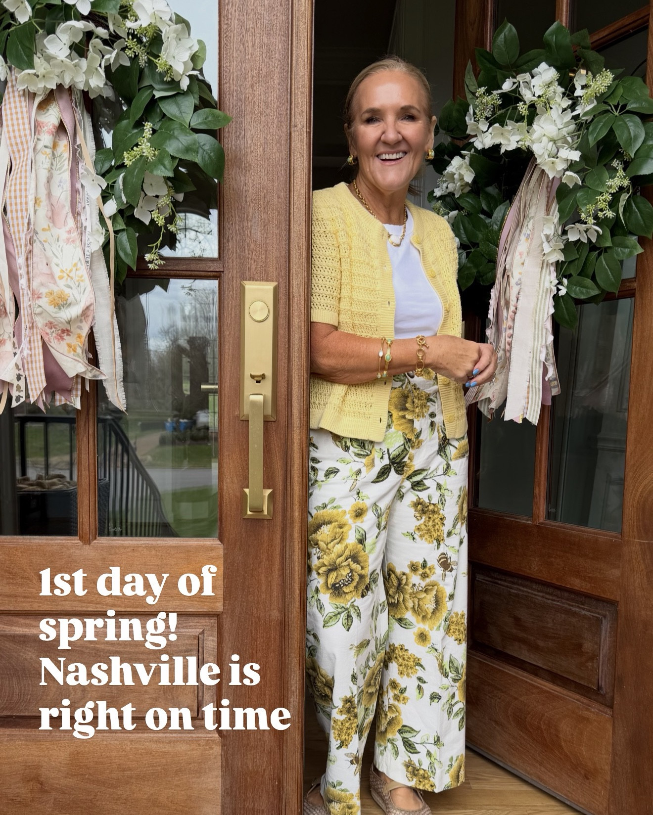 A few spring styles and sales 
Anthro Colette pants on sale this weekend size 29 reg 
Wearing size medium/8/29 in all! 
Premium denim and ecru sweater 25% off right now! 

#LTKOver40 #LTKSaleAlert #LTKSeasonal