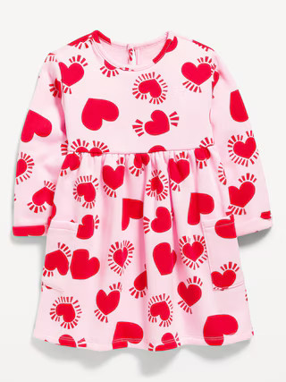 Printed Fit & Flare Fleece Dress for Toddler Girls | Old Navy (US)