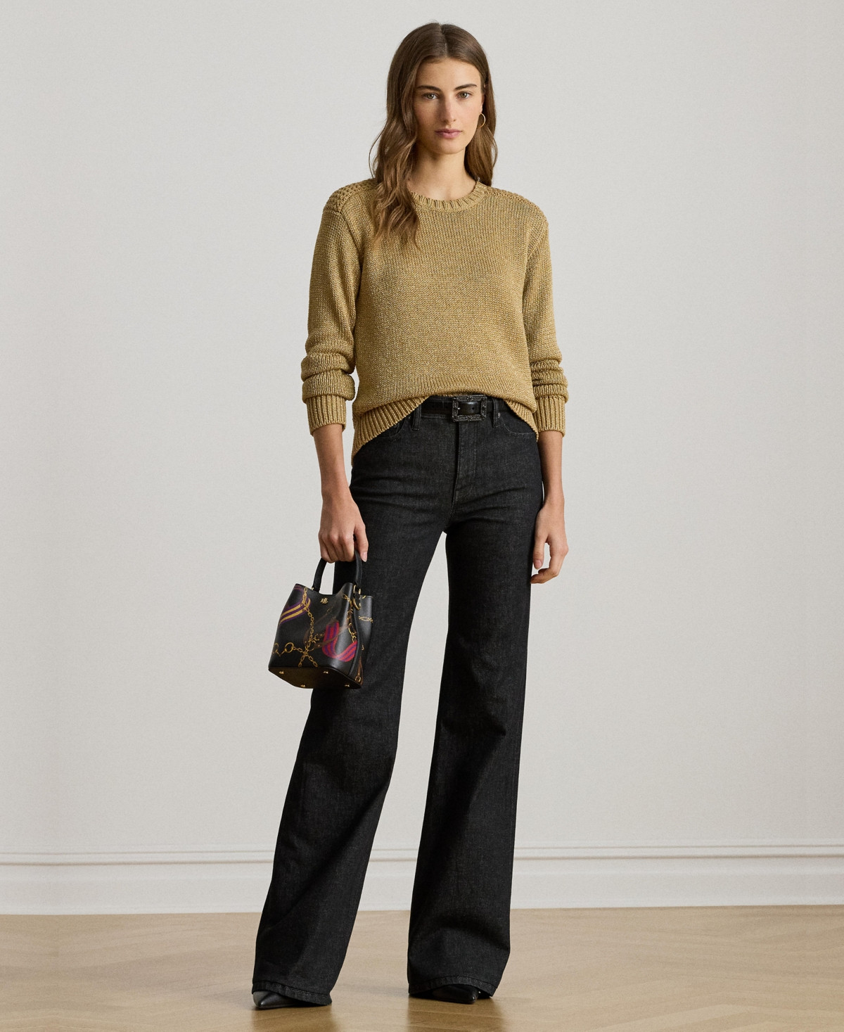 Lauren Ralph Lauren Women's High Rise Flare Jeans - Black Rinse Wash | Macy's
