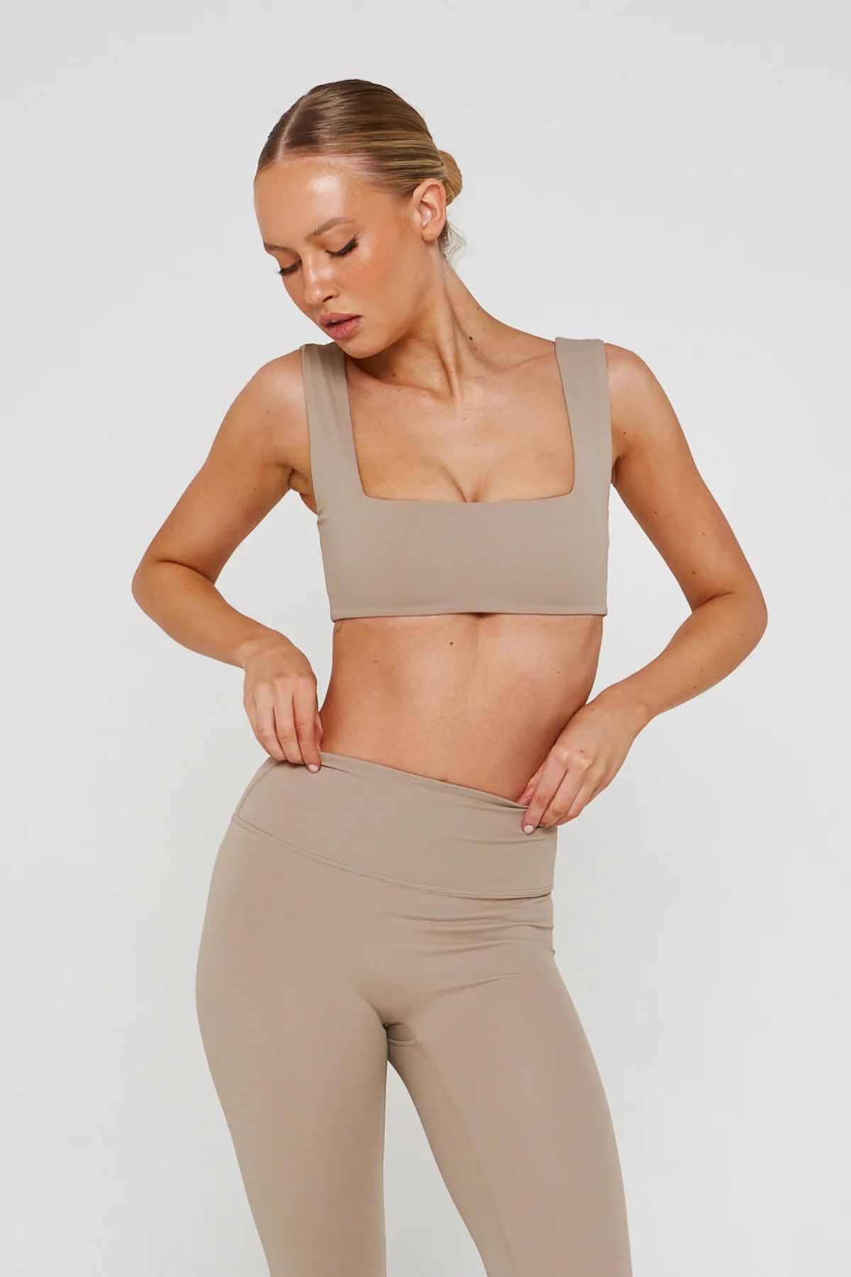 Mocha Recycled Square Neck Crop Top | Luxe to Kill