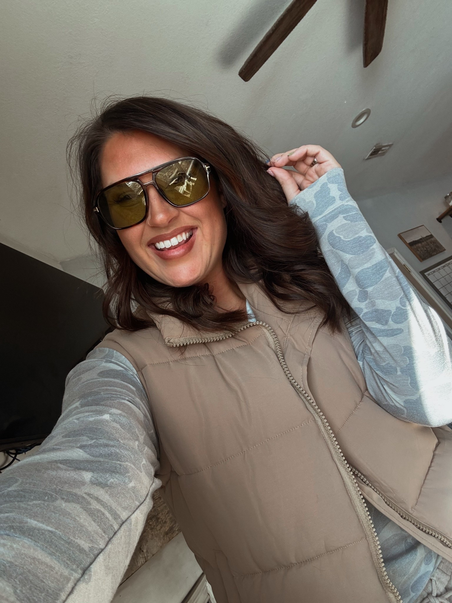 Comfy, casual, mom on the go ‘fit 

Shirt : true size large (so soft) 
Vest : true size large
Tank : true size large (so comfy & built in bra)
Sweats - similar linked 

#LTKootd #LTKmomlife #LTKTall