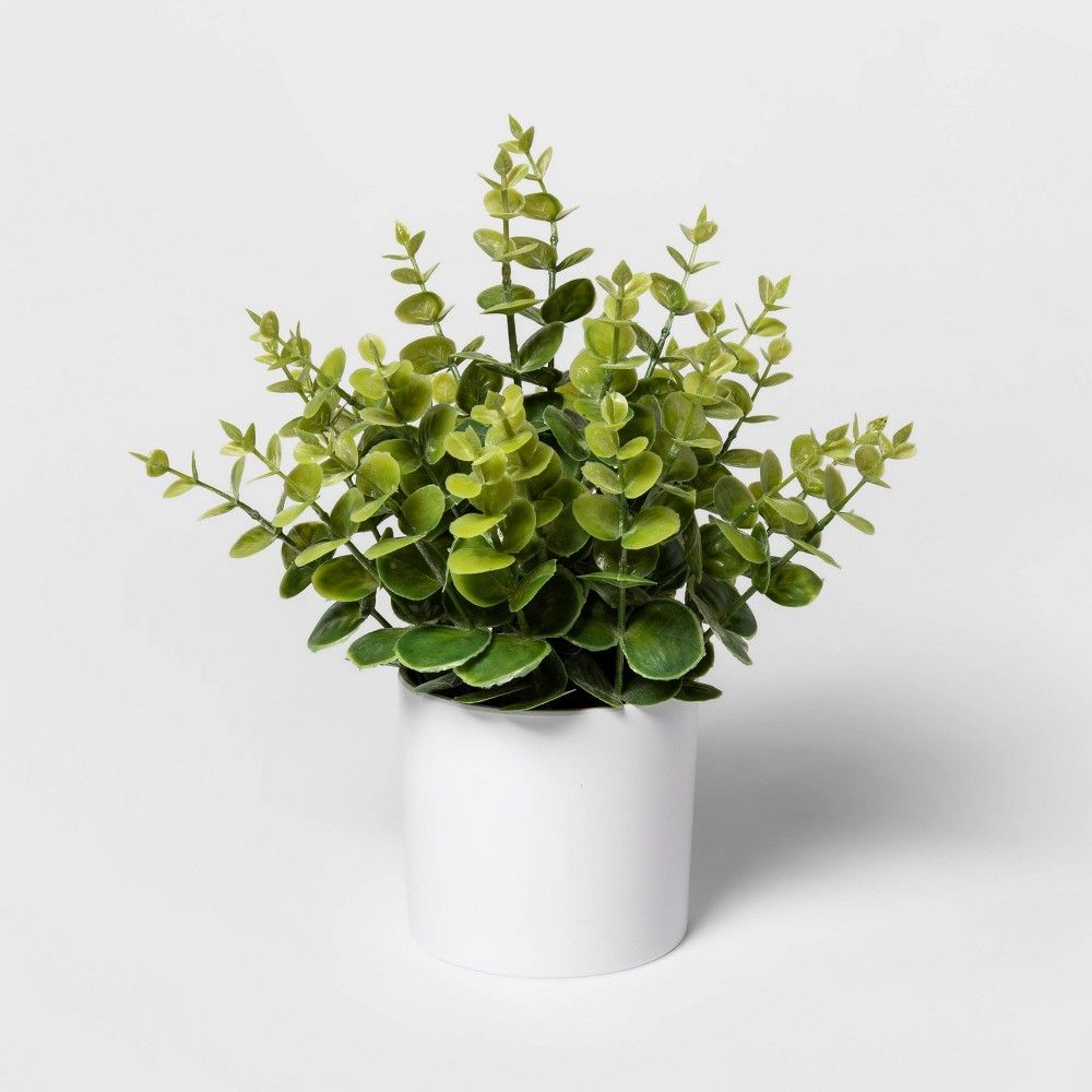 12"" x 10"" Artificial Eucalyptus Plant Arrangement in Pot Green/White - Project 62 | Target