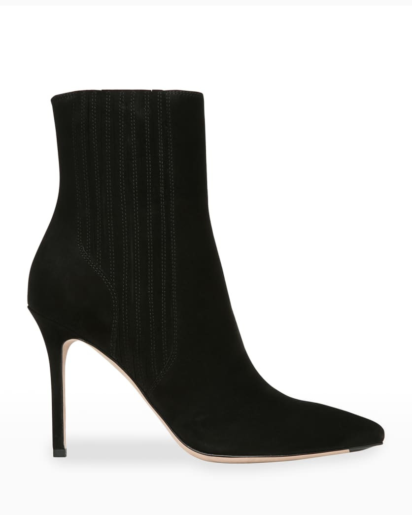 Lisa Suede Stiletto Ankle Booties | Neiman Marcus