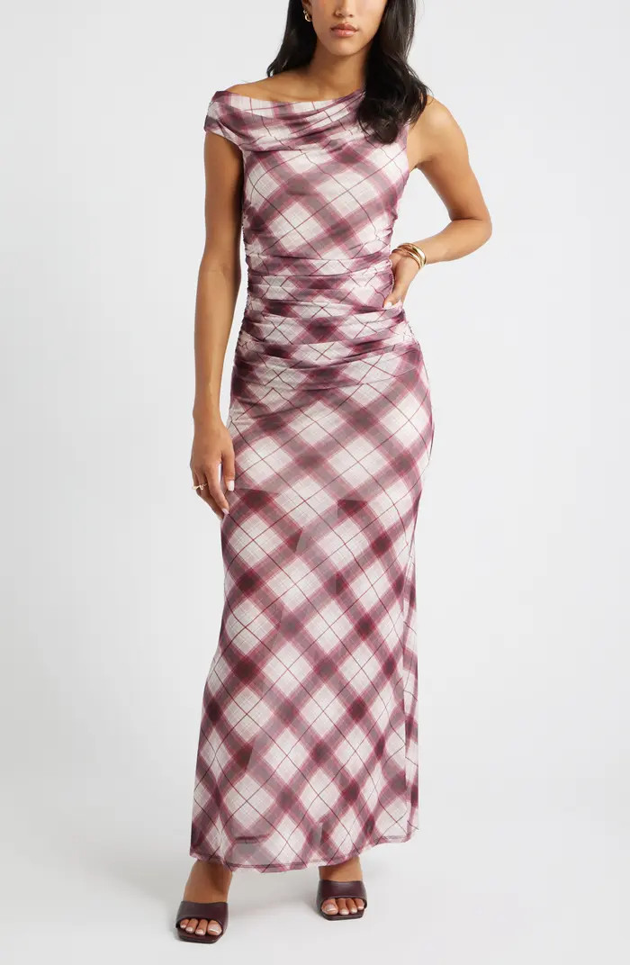 One-Shoulder Mesh Maxi Dress | Nordstrom