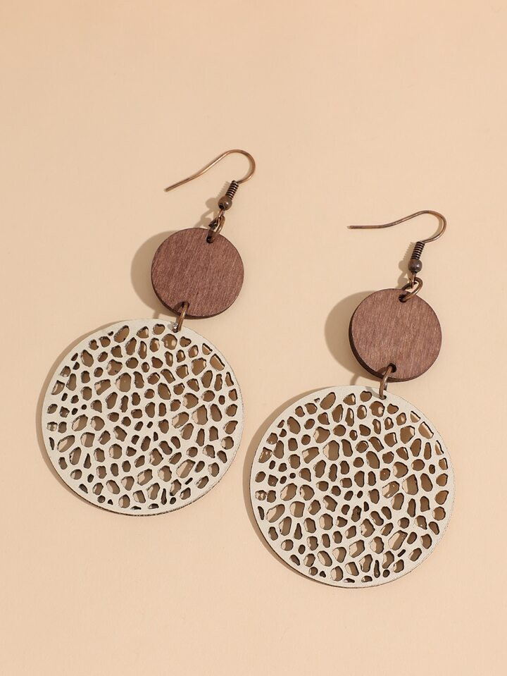 Hollow Out Round Decor Drop Earrings | SHEIN