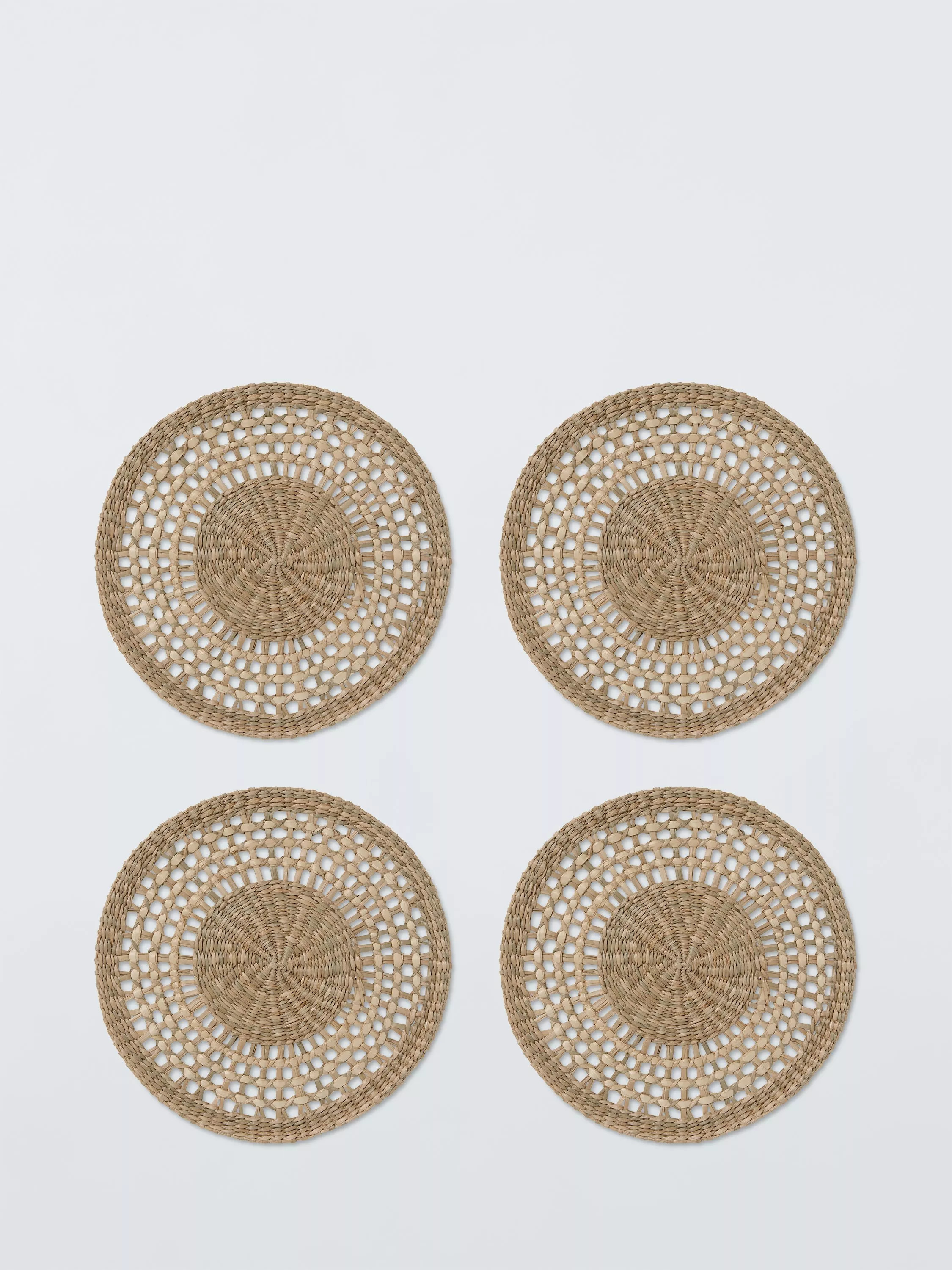 John Lewis Woven Seagrass Round Placemat, Set of 4, Natural | John Lewis (UK)