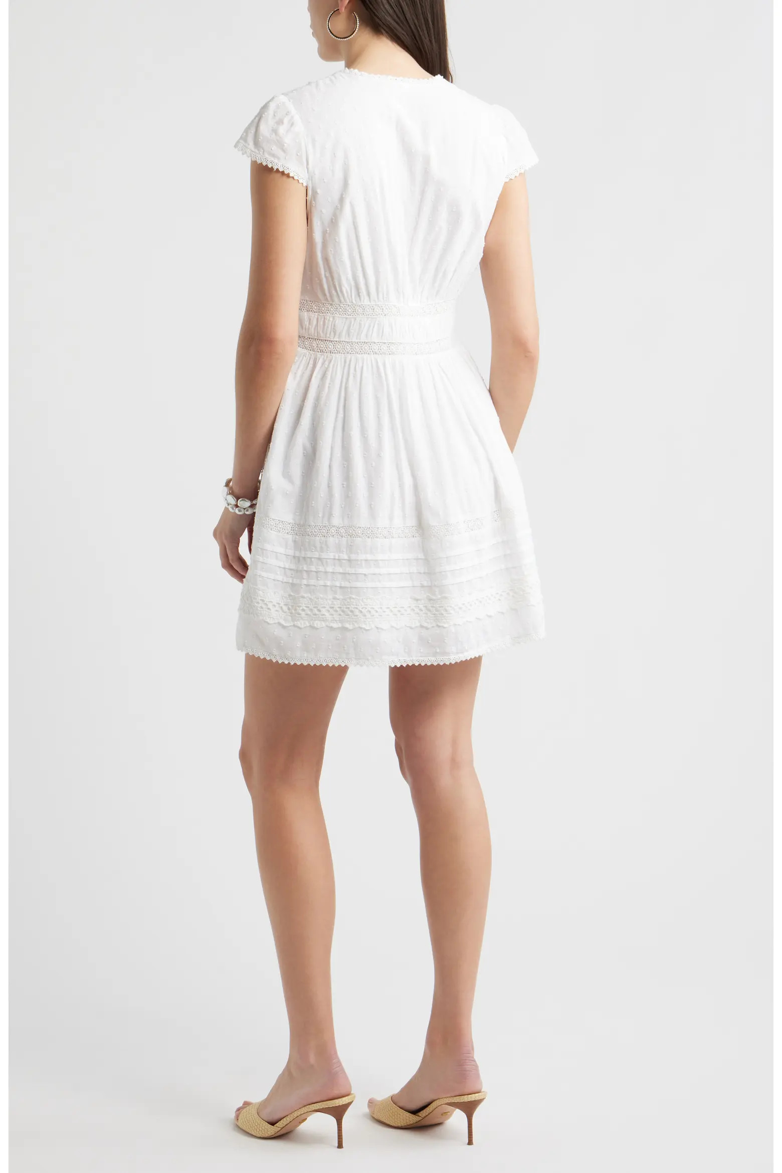 Lace Detail Clip Dot Minidress (Women) | Nordstrom | Nordstrom