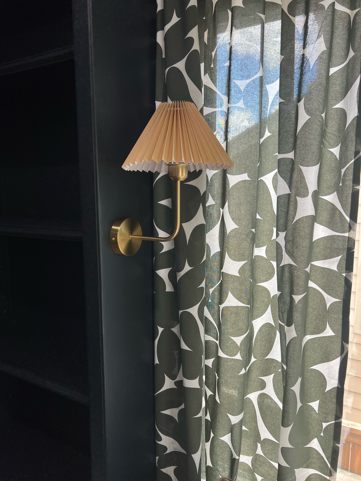 Wall sconce. Home decor. Office decor. Moody decor. Moody interiors. Pleated lamp shade. Pleated lamp. Vintage decor. Amazon home. Curtains. Panels. Green curtains  

#LTKunder100 #LTKFind #LTKhome