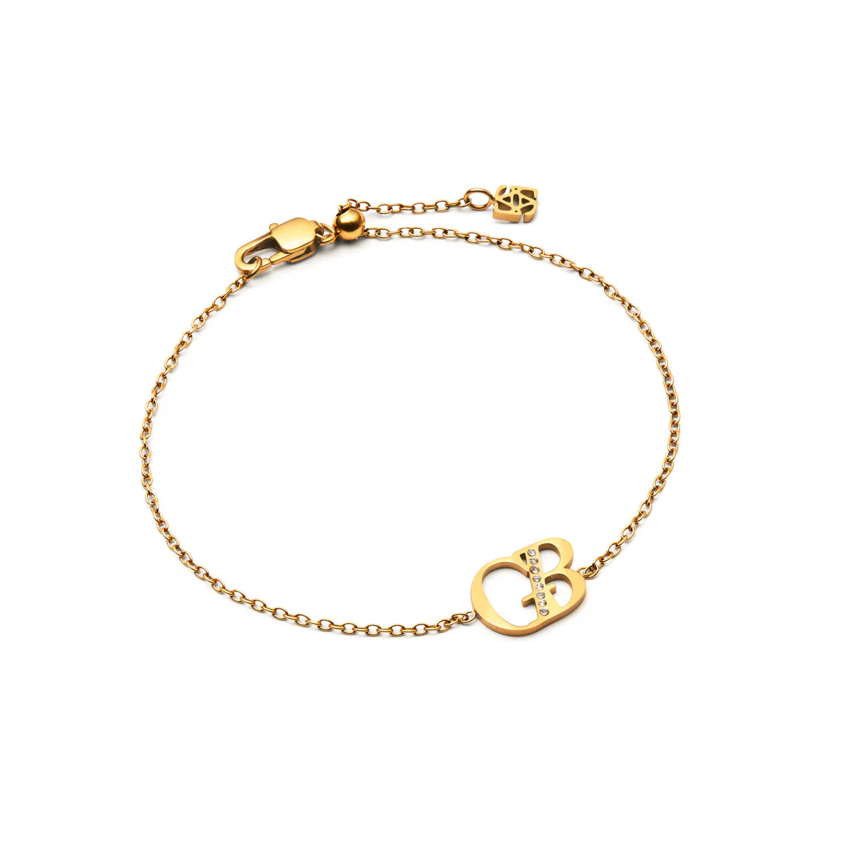 Double Initial Crystal Bracelet (Gold) | Abbott Lyon