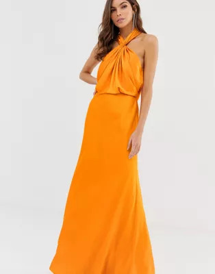 ASOS EDITION ruched halter neck maxi dress | ASOS (Global)