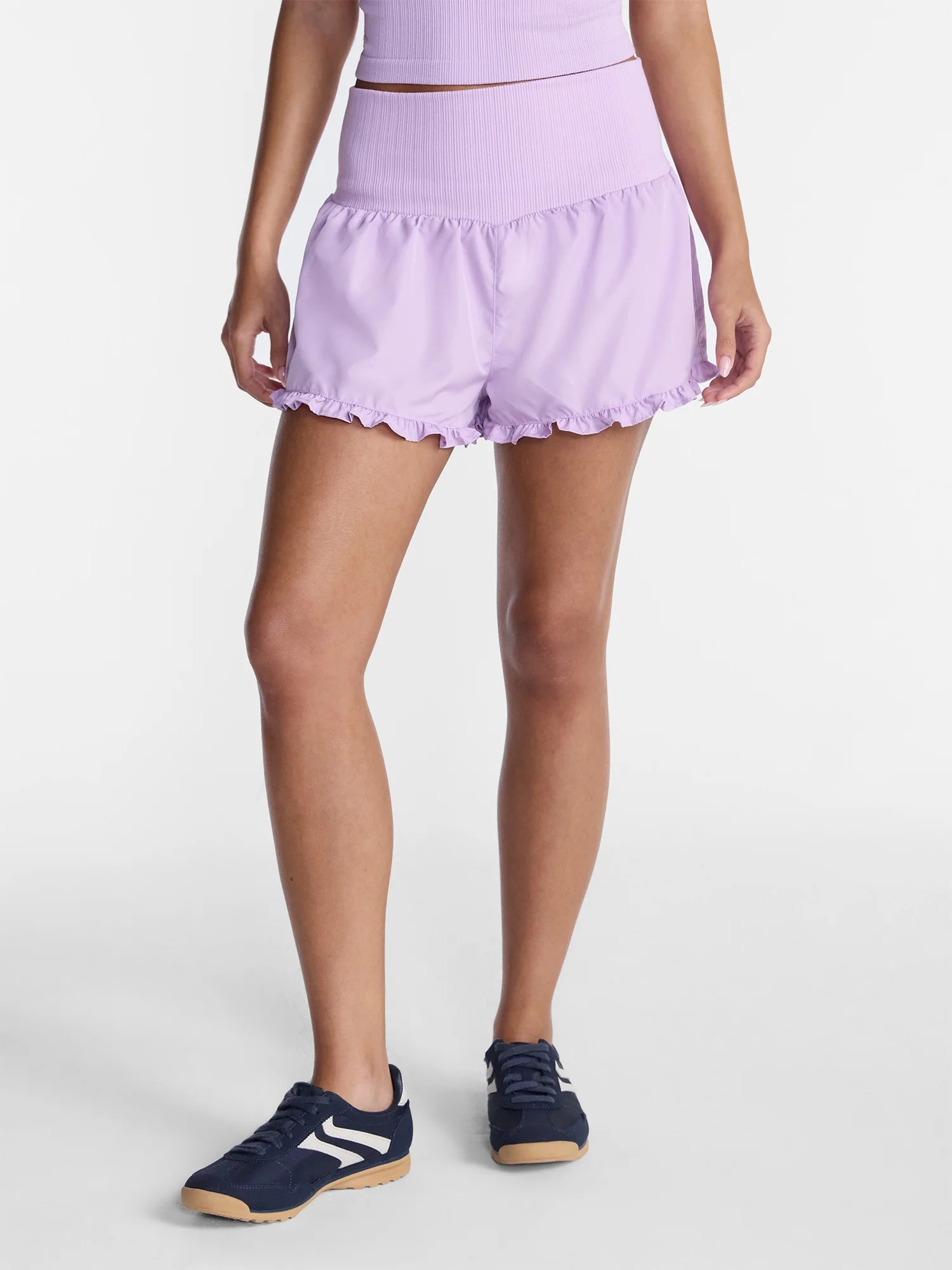 No Boundaries Ruffle Hem Shorts, 2" Inseam, Women's XXS-XXL - Walmart.com | Walmart (US)